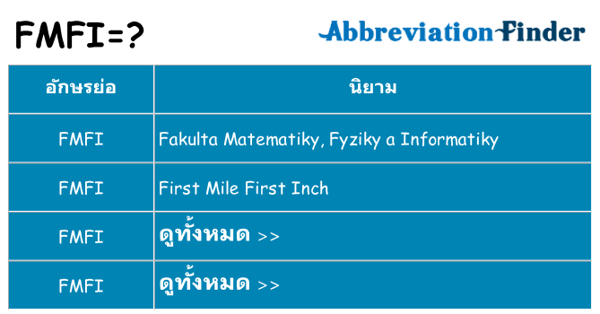 อะไรไม่ fmfi ถึง
