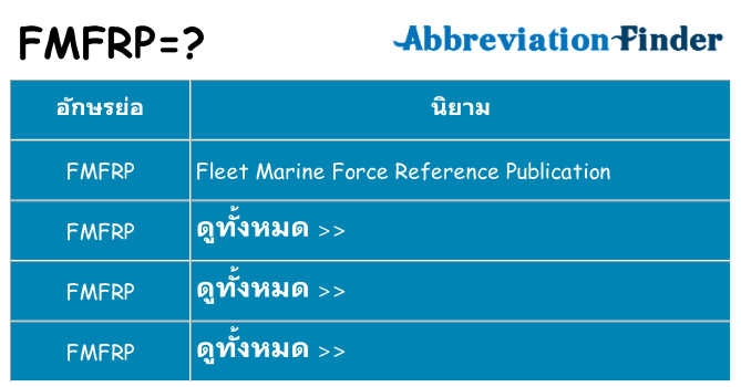 อะไรไม่ fmfrp ถึง