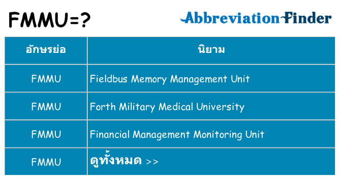 อะไรไม่ fmmu ถึง
