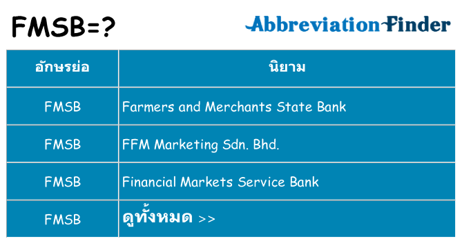 อะไรไม่ fmsb ถึง