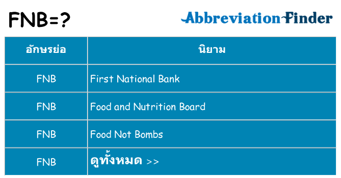 อะไรไม่ fnb ถึง