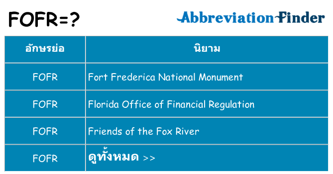 อะไรไม่ fofr ถึง