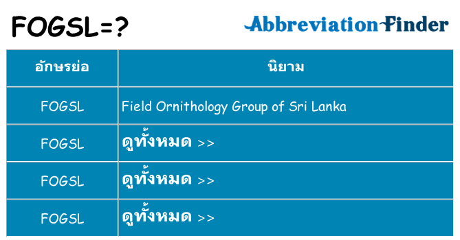 อะไรไม่ fogsl ถึง
