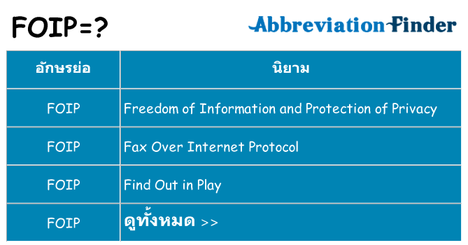 อะไรไม่ foip ถึง