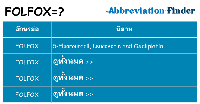 อะไรไม่ folfox ถึง
