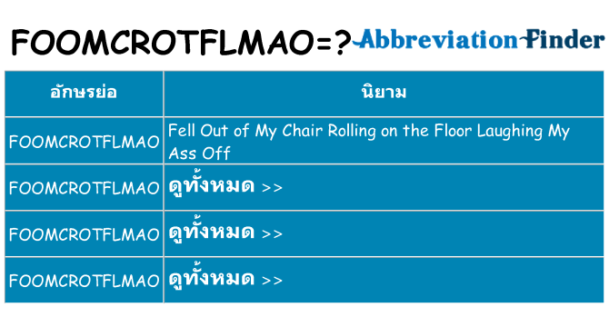 อะไรไม่ foomcrotflmao ถึง