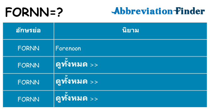 อะไรไม่ fornn ถึง