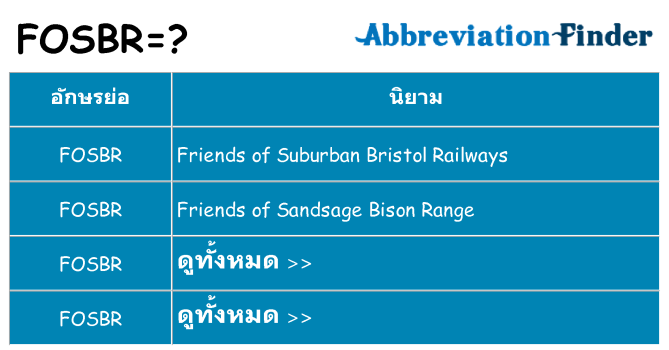 อะไรไม่ fosbr ถึง
