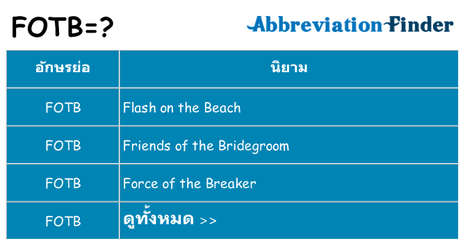 อะไรไม่ fotb ถึง