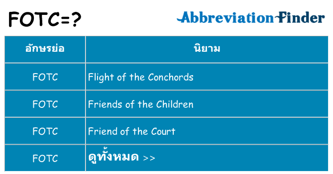 อะไรไม่ fotc ถึง