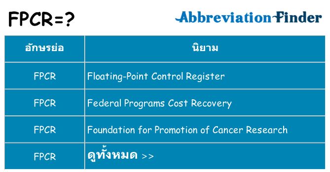 อะไรไม่ fpcr ถึง