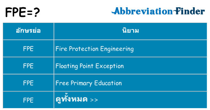 อะไรไม่ fpe ถึง