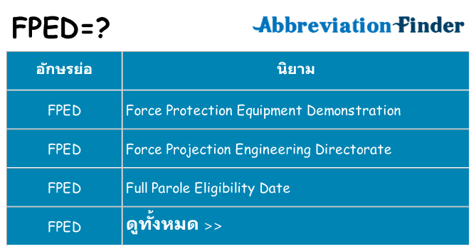 อะไรไม่ fped ถึง