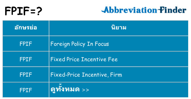 อะไรไม่ fpif ถึง