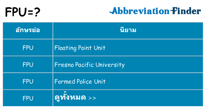 อะไรไม่ fpu ถึง