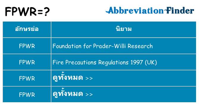 อะไรไม่ fpwr ถึง