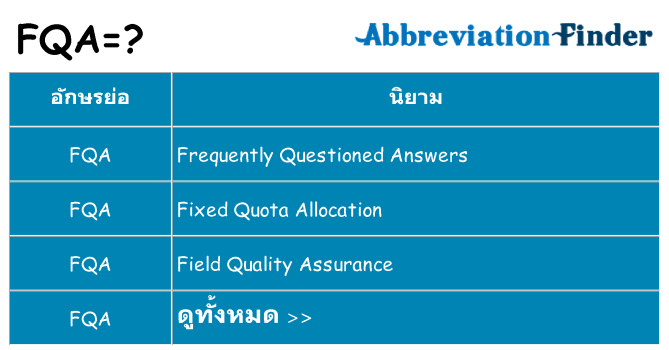 อะไรไม่ fqa ถึง
