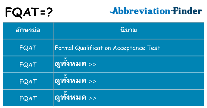อะไรไม่ fqat ถึง