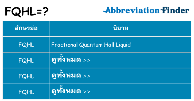 อะไรไม่ fqhl ถึง