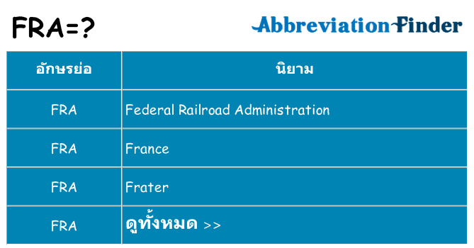 อะไรไม่ fra ถึง