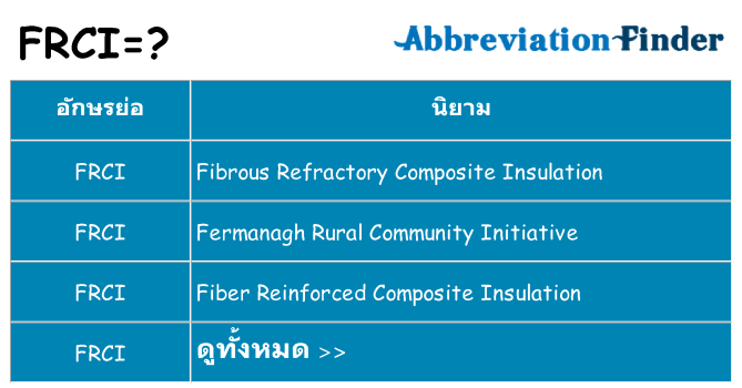 อะไรไม่ frci ถึง