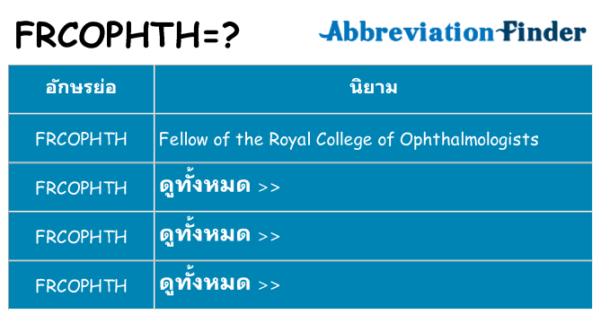 อะไรไม่ frcophth ถึง