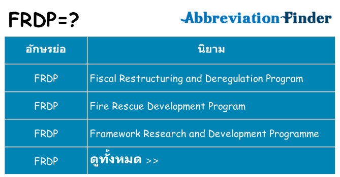 อะไรไม่ frdp ถึง