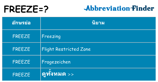 อะไรไม่ freeze ถึง