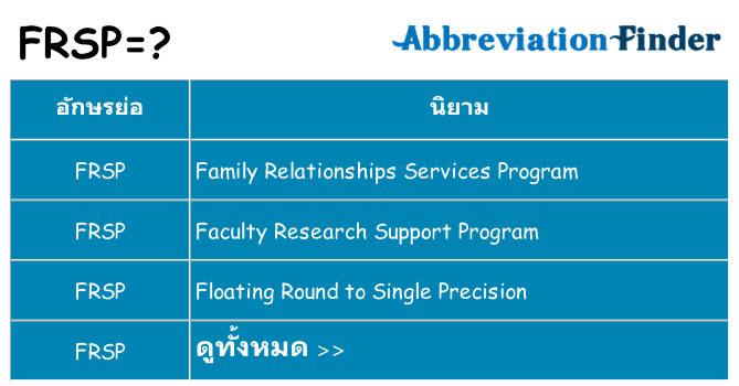 อะไรไม่ frsp ถึง