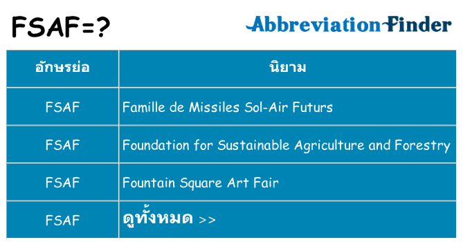 อะไรไม่ fsaf ถึง