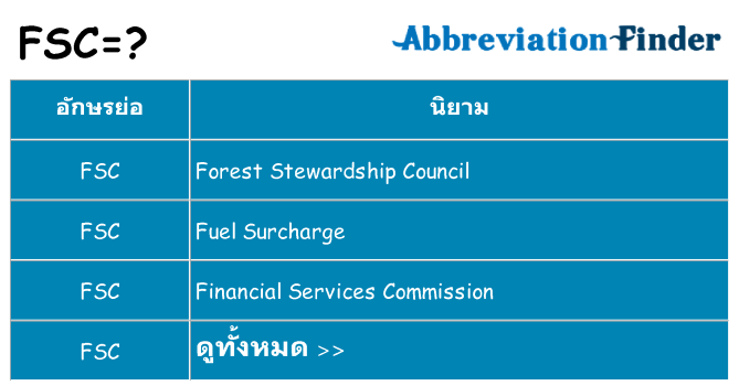 อะไรไม่ fsc ถึง