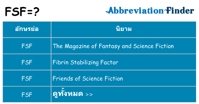 อะไรไม่ fsf ถึง