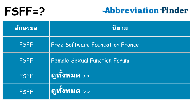 อะไรไม่ fsff ถึง