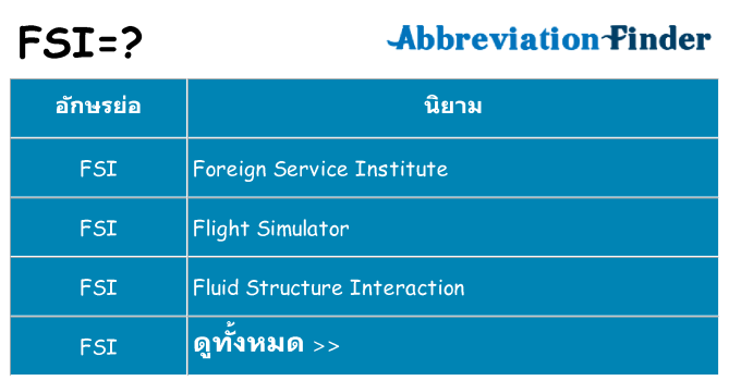 อะไรไม่ fsi ถึง