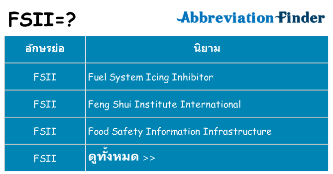 อะไรไม่ fsii ถึง