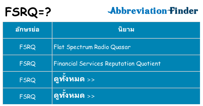 อะไรไม่ fsrq ถึง