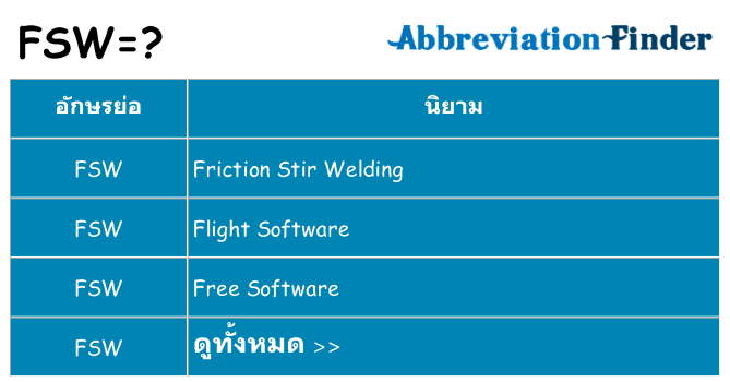อะไรไม่ fsw ถึง