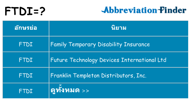 อะไรไม่ ftdi ถึง