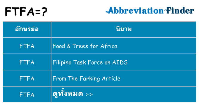 อะไรไม่ ftfa ถึง