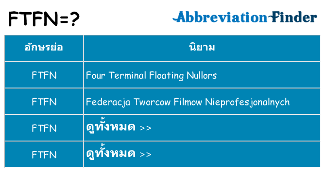 อะไรไม่ ftfn ถึง