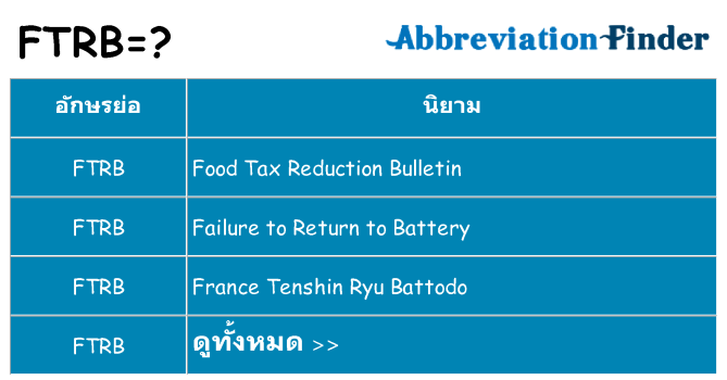 อะไรไม่ ftrb ถึง