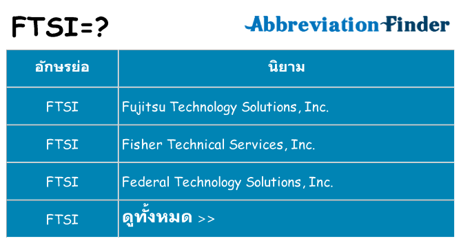 อะไรไม่ ftsi ถึง