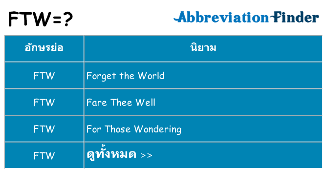 อะไรไม่ ftw ถึง