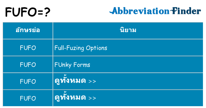 อะไรไม่ fufo ถึง