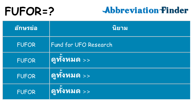 อะไรไม่ fufor ถึง
