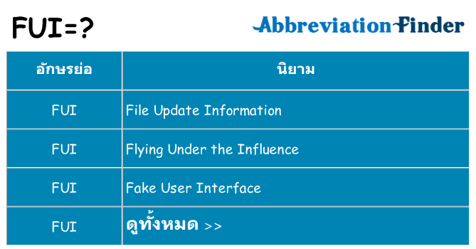 อะไรไม่ fui ถึง