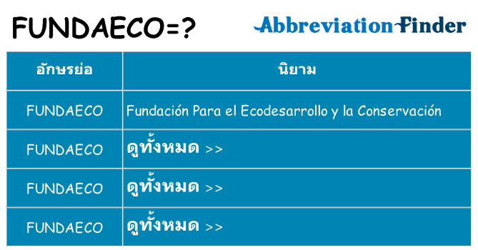 อะไรไม่ fundaeco ถึง