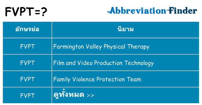 อะไรไม่ fvpt ถึง