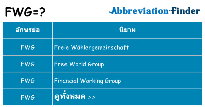 อะไรไม่ fwg ถึง