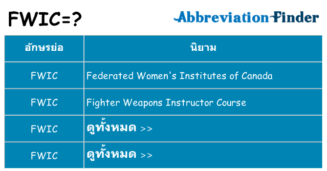 อะไรไม่ fwic ถึง